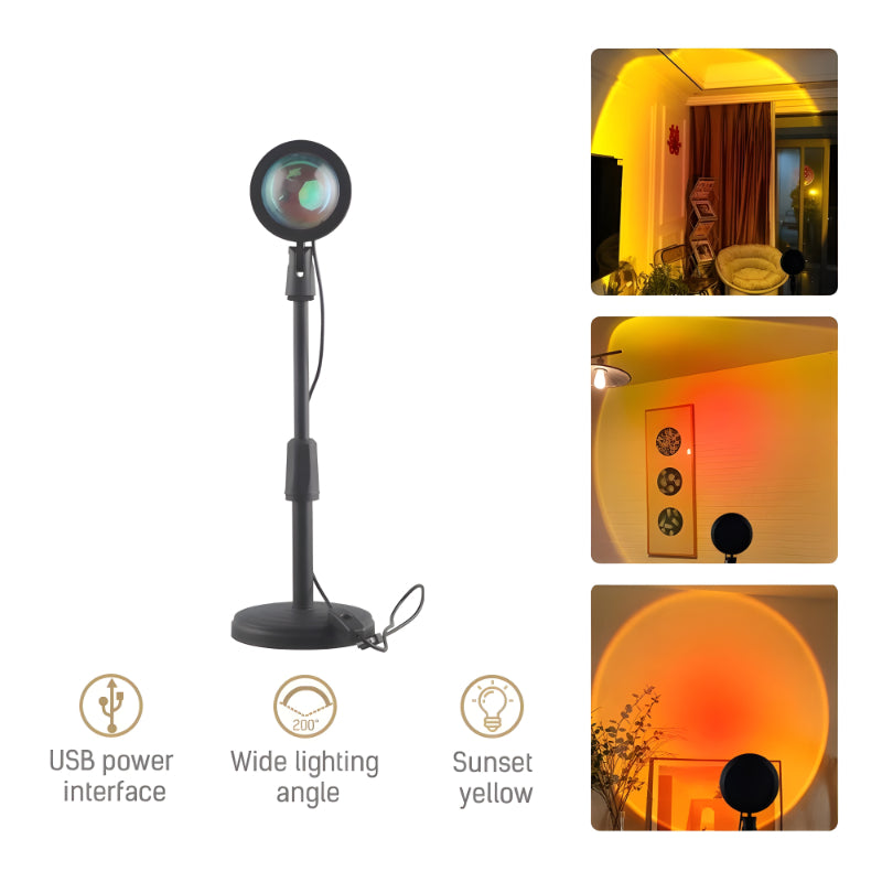 High-Efficiency USB Sunset Projector Lamp With 16-Color LED And Remote Control